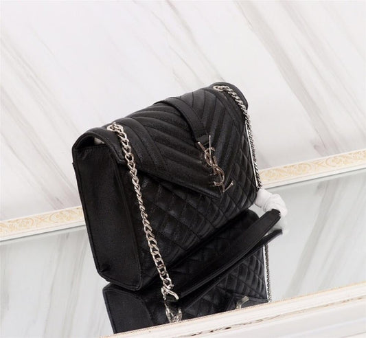 Stylish Refined Leather Top Handle Bag 24x17.5x6cm