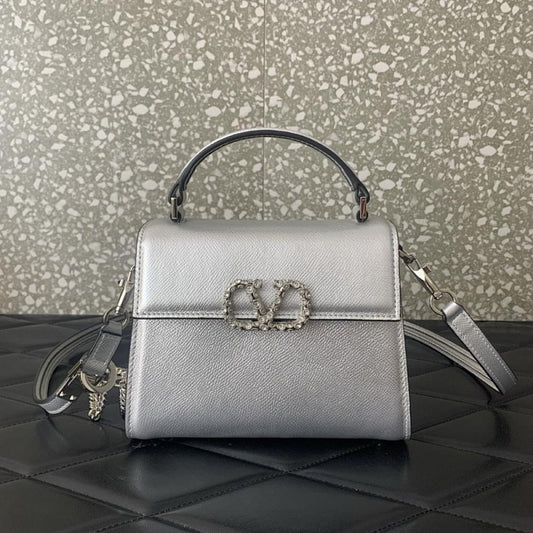 Crystal-Embellished Calfskin Shoulder Bag Style 55600161