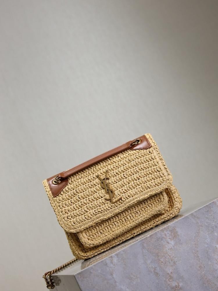 Niki Raffia Top Handle Bag 22x16.5x12cm