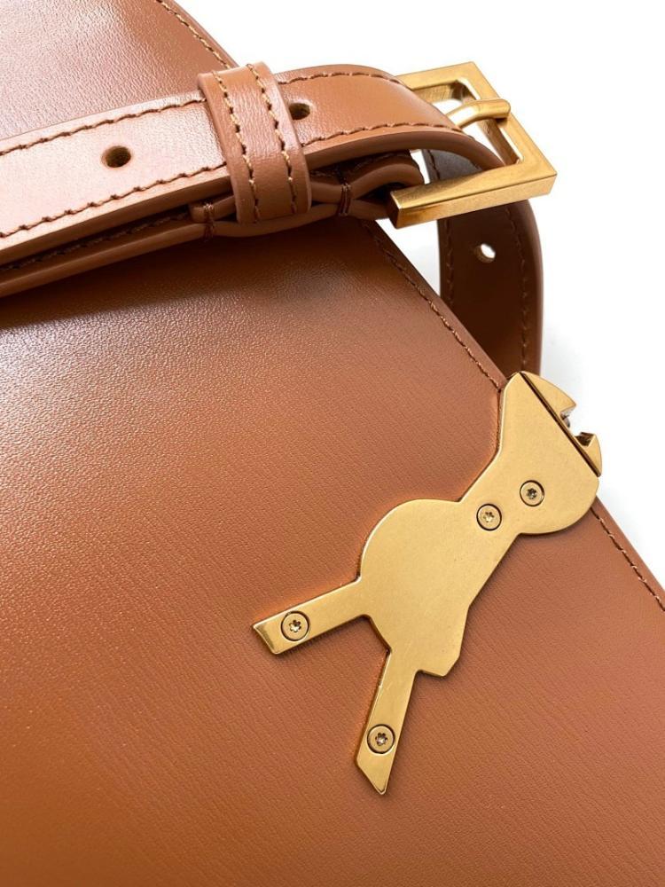 Modern Refined Leather Top Handle Bag 23x16x6cm