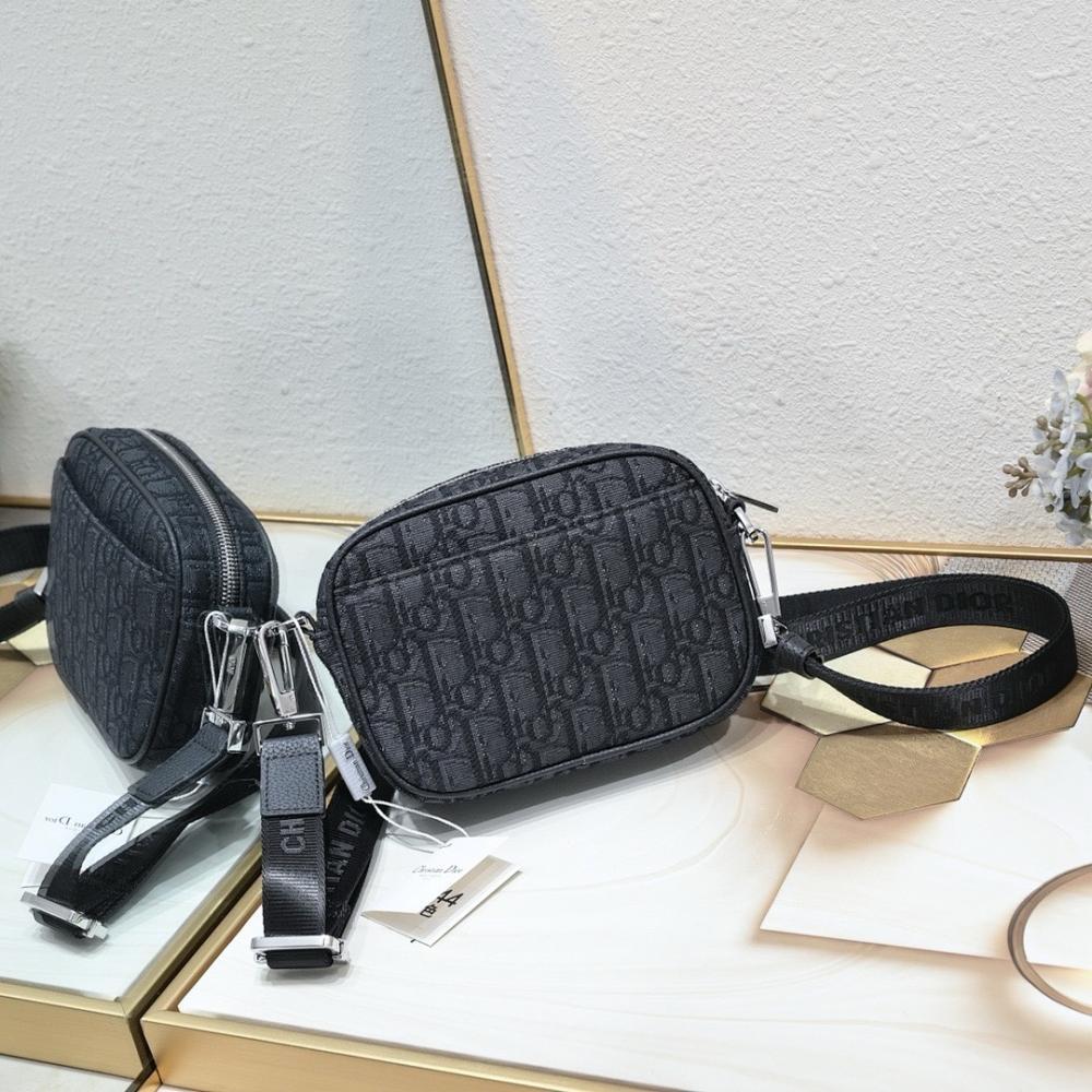Modern Black Printed Calfskin Shoulder Bag Black/Beige 17x12.5x5cm