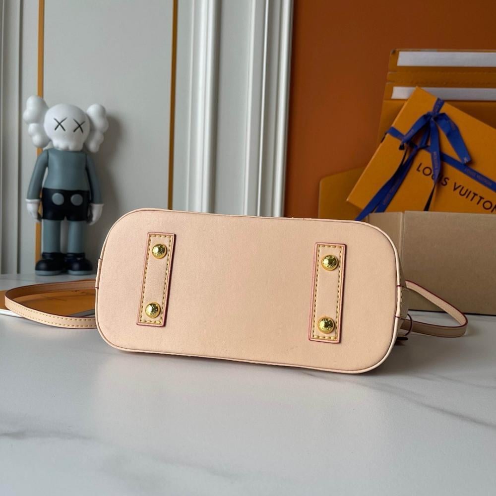 Alma Monogram Leather Shoulder Bag 25x19x12cm
