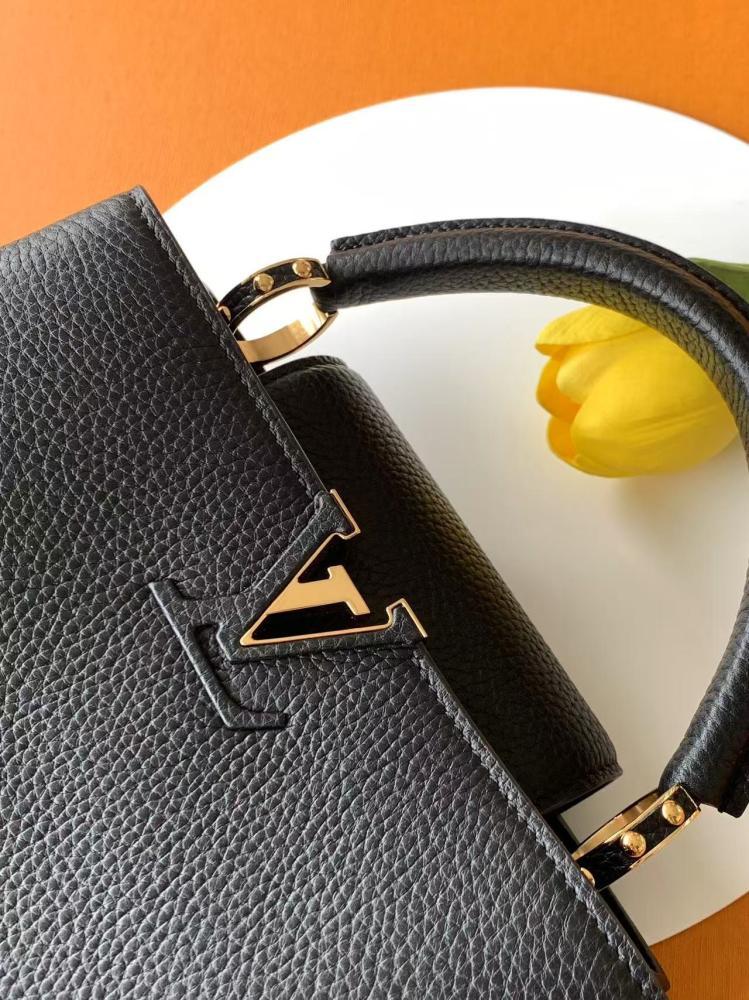 Gold Leather Top Handle Bag Style 421091187