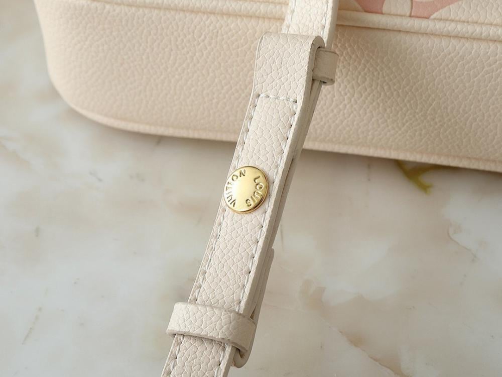 Luxury Monogram Leather Shoulder Bag 23.5x12x4.5cm