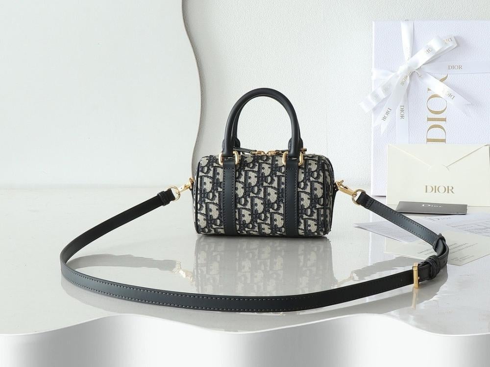Elegant Printed Leather Shoulder Bag Blue 16x11x8cm