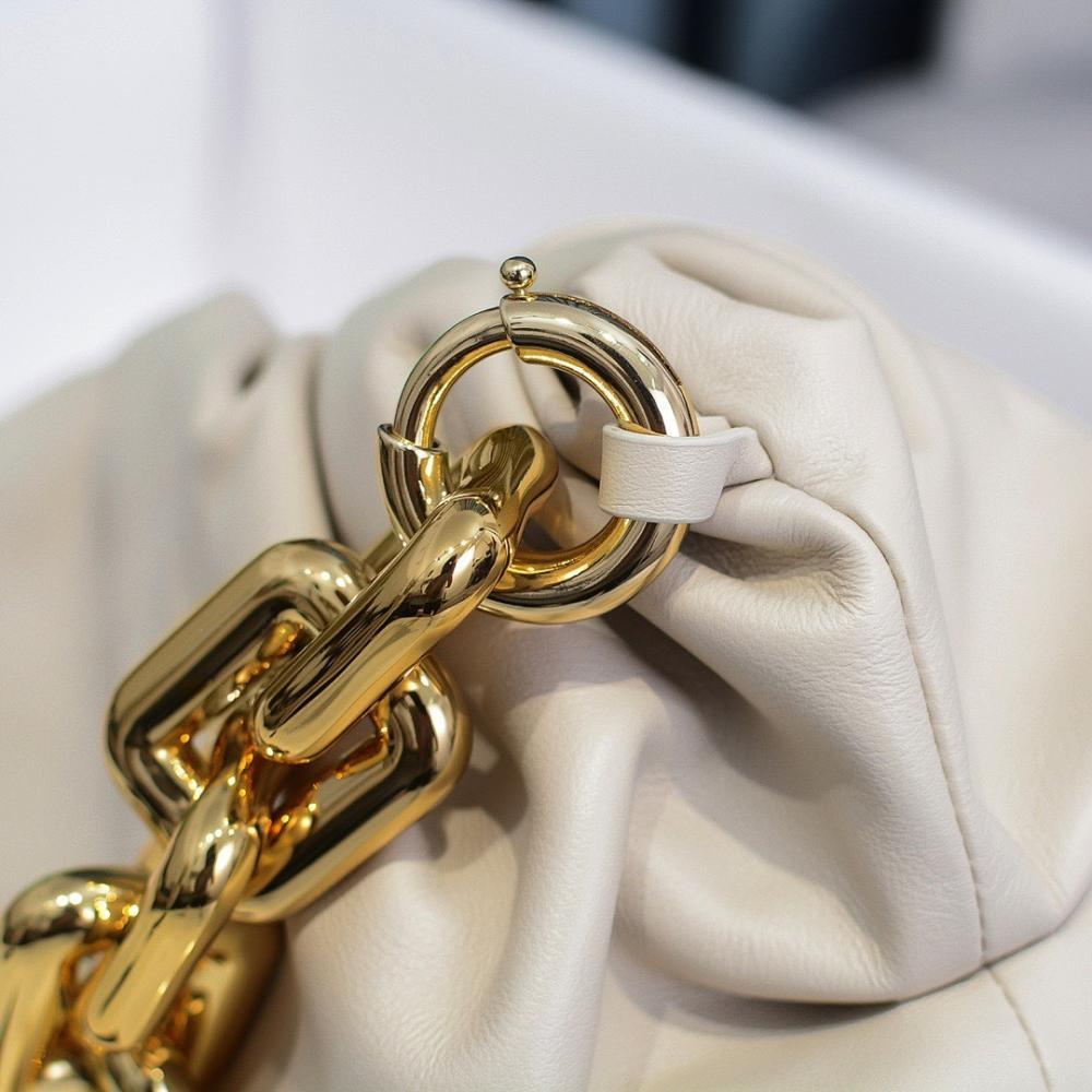 Modern Luxury Gold Leather Top Handle Bag 30x16x12cm