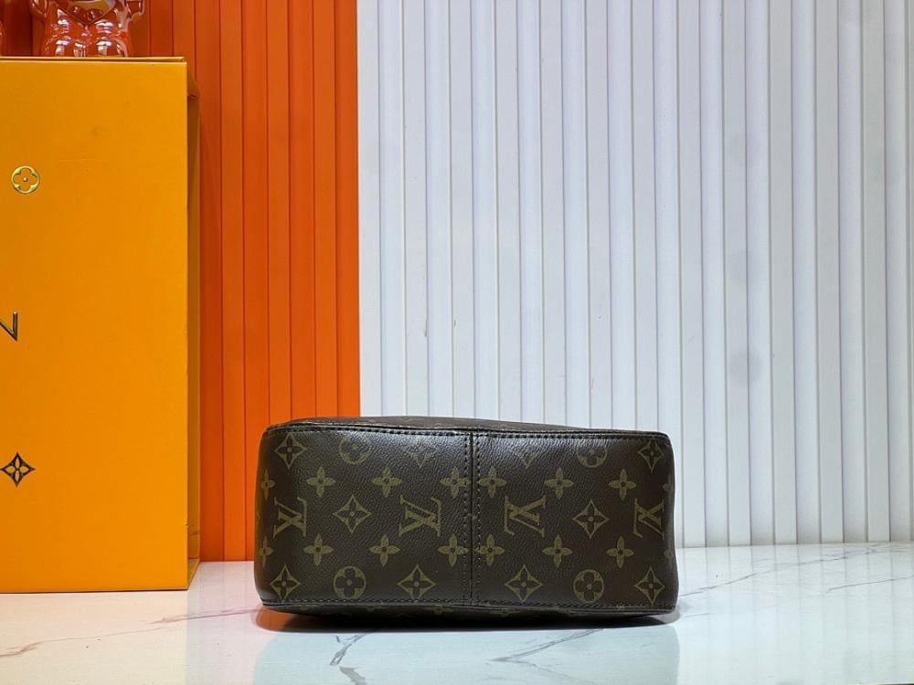 Modern Elegant Monogram Leather Hobo Bag