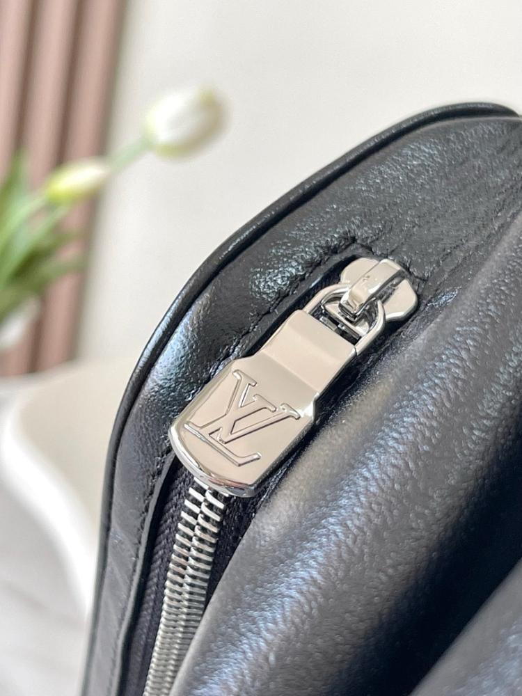 Luxury Stylish Black Leather Bag 28x30x18cm