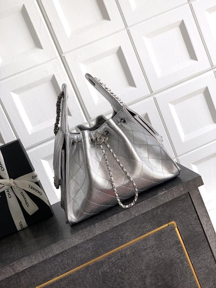 Gold Leather Bucket Bag Style 1198887056