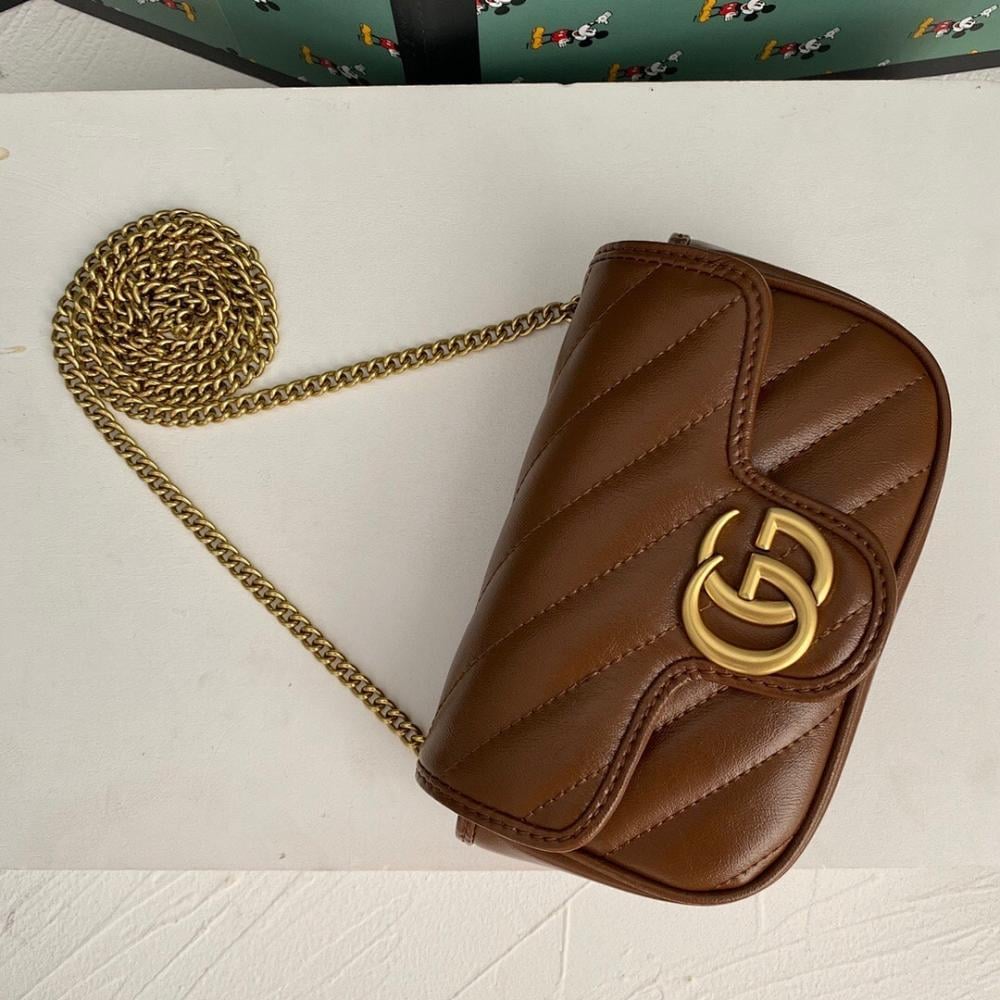 Alma Brown Quilted Leather Top Handle Bag 16.5x10x5cm