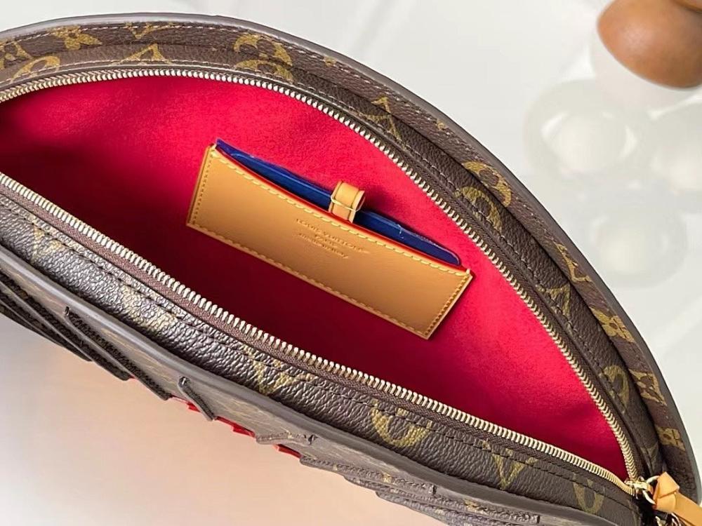 Luxury Monogram Leather Shoulder Bag Pink 37x19x16cm
