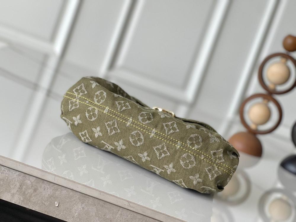 Modern Green Denim Crossbody Bag