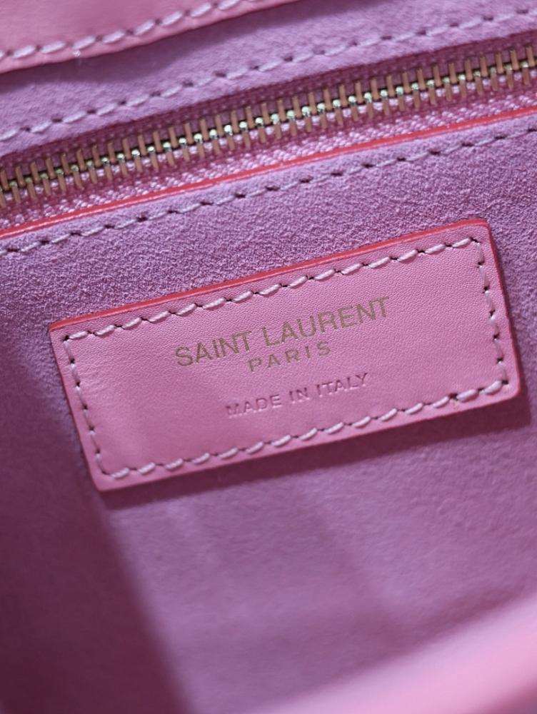 Luxury Pink Leather Shoulder Bag 25x14x6cm