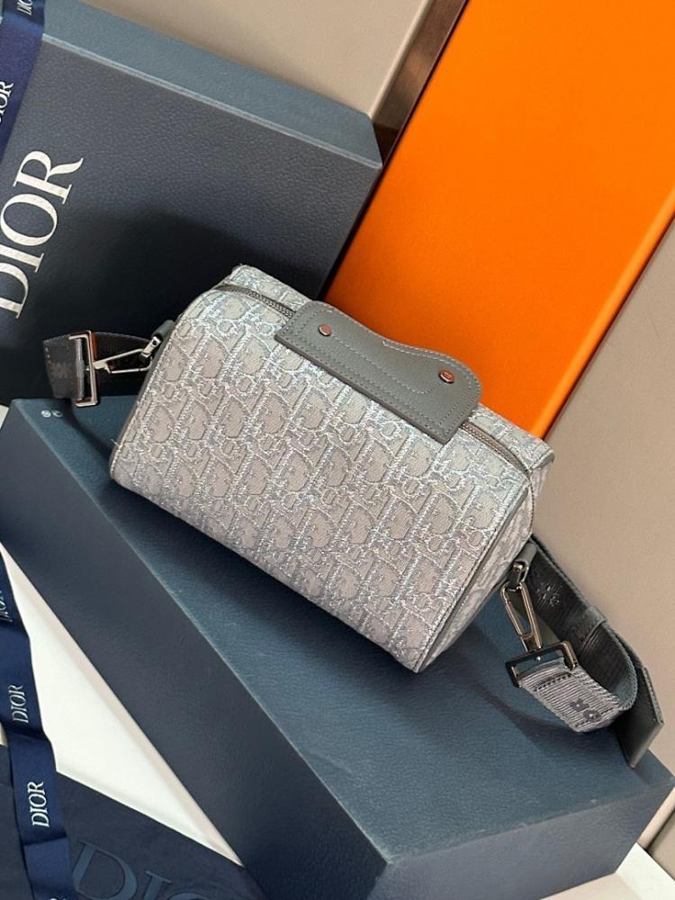 Luxury Grey Printed Calfskin Shoulder Bag