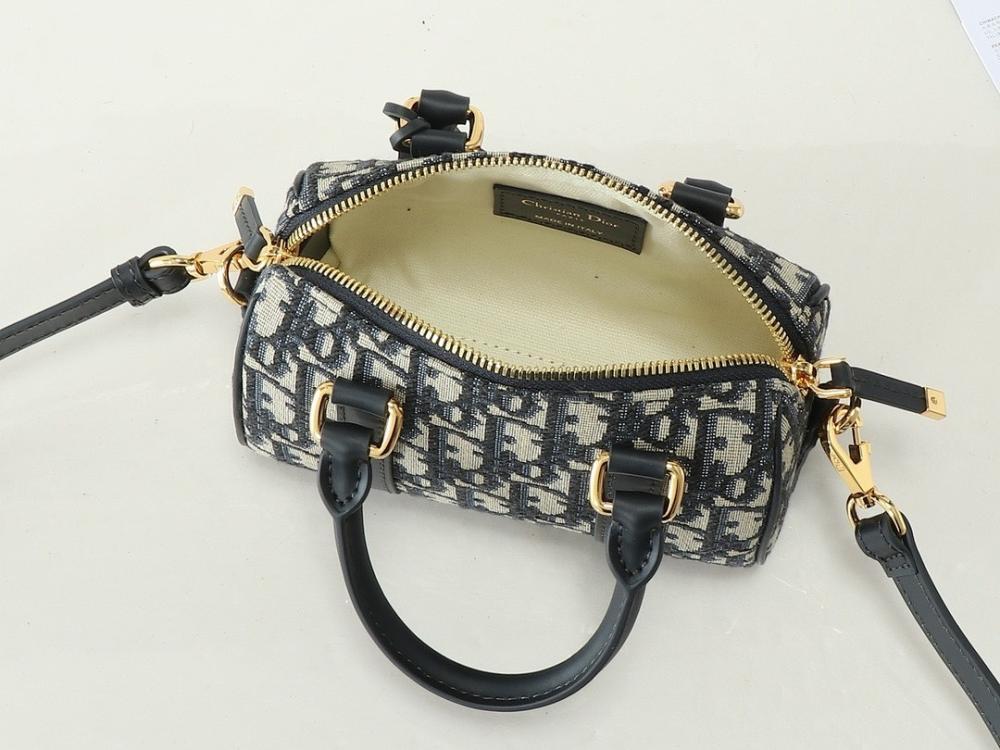 Elegant Printed Leather Shoulder Bag Blue 16x11x8cm