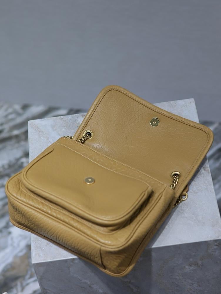 Luxury Gold Leather Shoulder Bag
