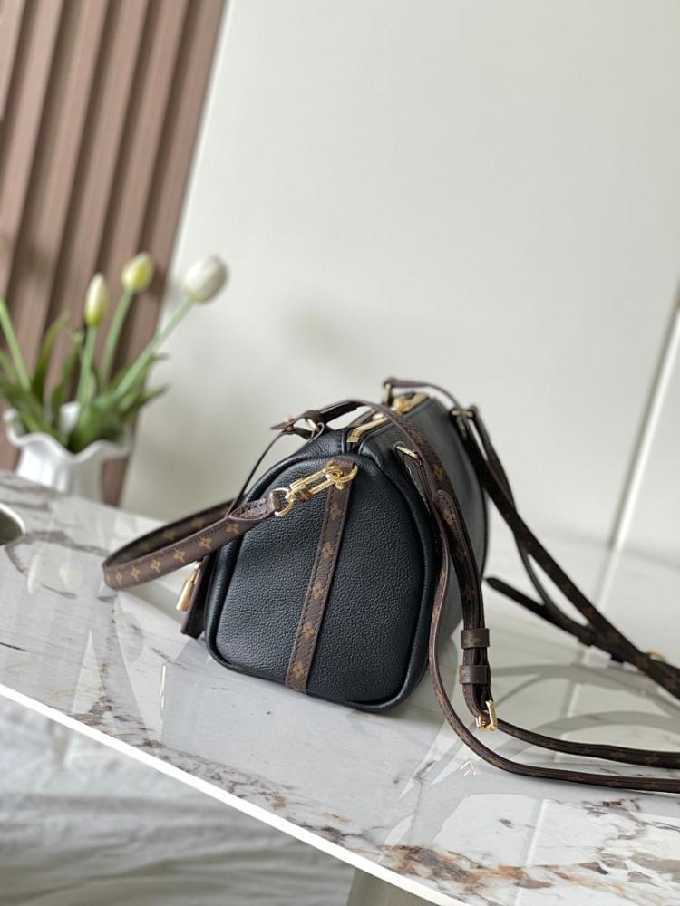 Modern Elegant Monogram Calfskin Top Handle Bag 26x17x13.5cm