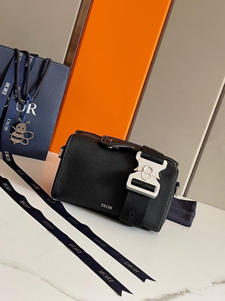 Luxury Stylish Black Printed Calfskin Shoulder Bag Black/Beige 22x10.5x12.5cm