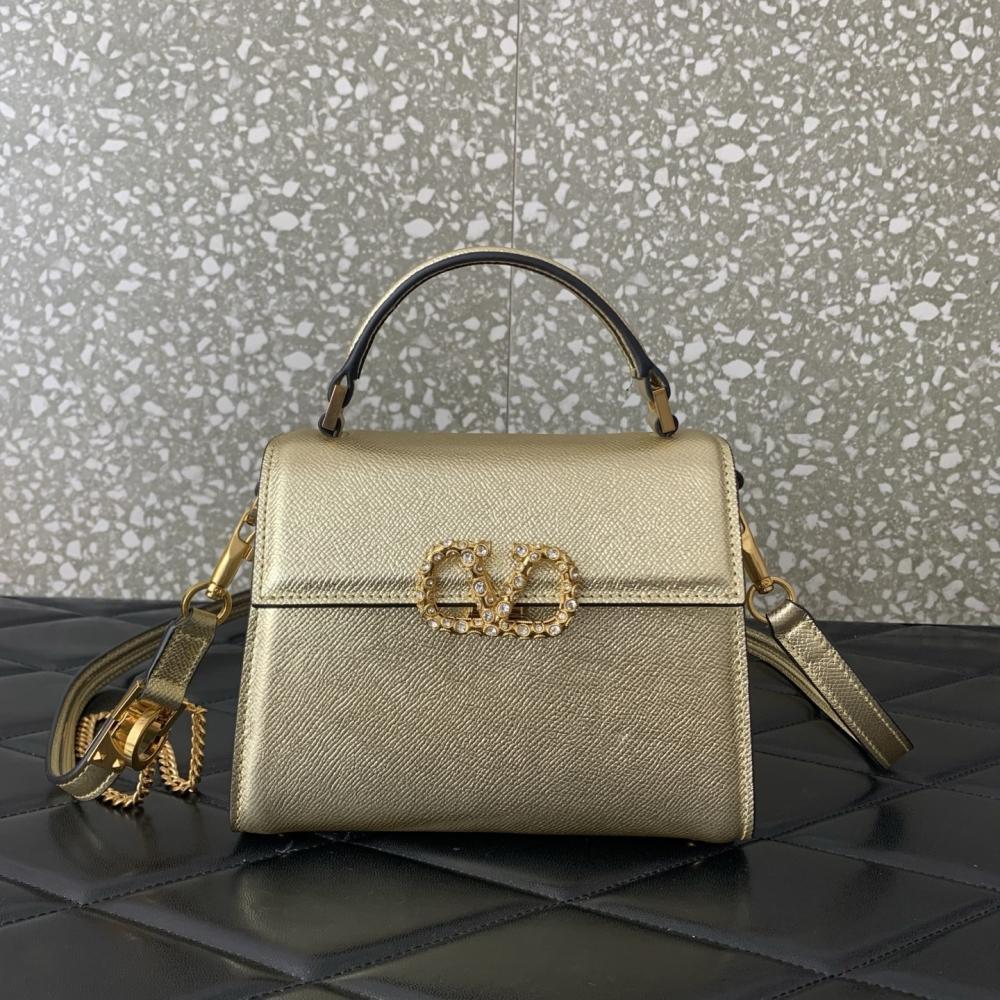 Crystal-Embellished Calfskin Shoulder Bag Style 831210784