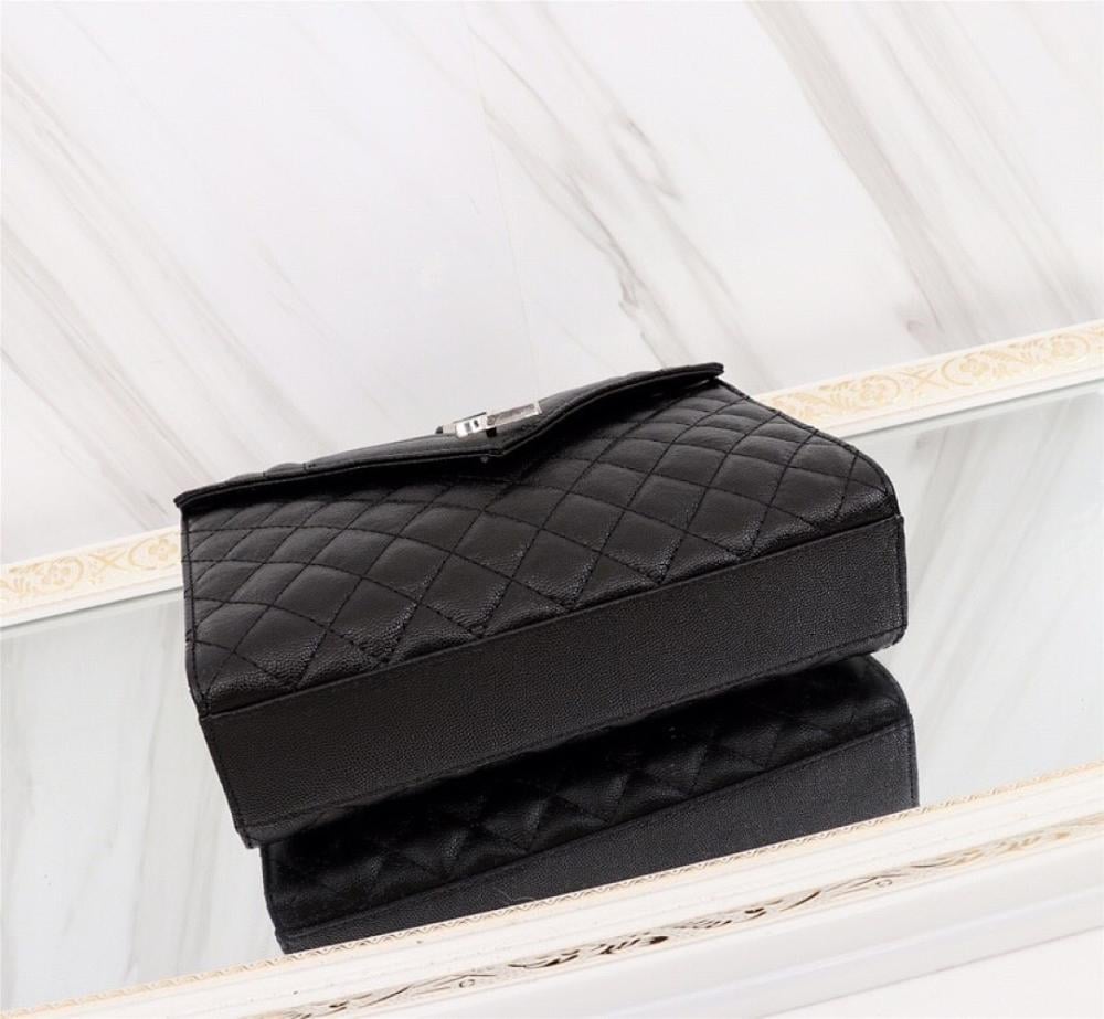 Stylish Refined Leather Top Handle Bag 24x17.5x6cm