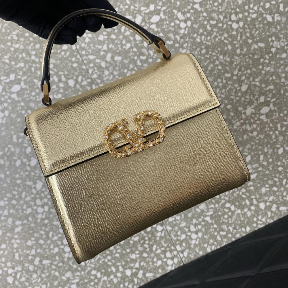 Crystal-Embellished Calfskin Shoulder Bag Style 831210784