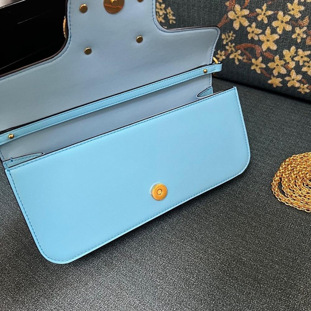 VLogo Signature Crystal-Embellished Calfskin Shoulder Bag 27x13x6cm