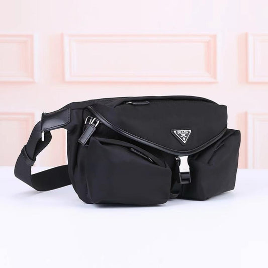Elegant Refined Nylon Shoulder Bag 27x18x7cm