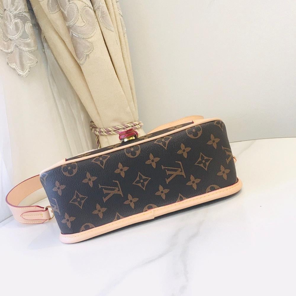 Stylish Jacquard Shoulder Bag Pink 24x9x15cm