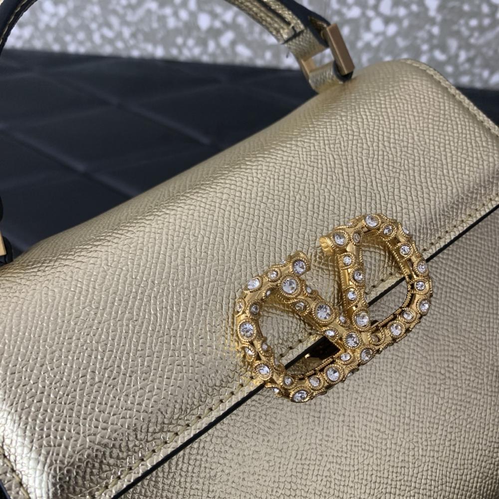 Crystal-Embellished Calfskin Shoulder Bag Style 831210784