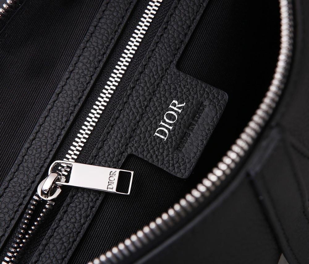 Saddle Black Calfskin Shoulder Bag Black/Beige 34x25.5x5cm