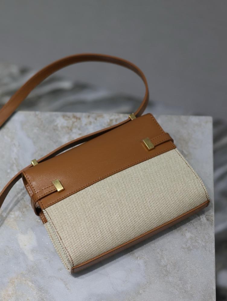 Modern Refined Leather Crossbody Bag 19x14x4cm
