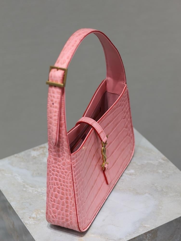 Luxury Pink Leather Shoulder Bag 25x14x6cm