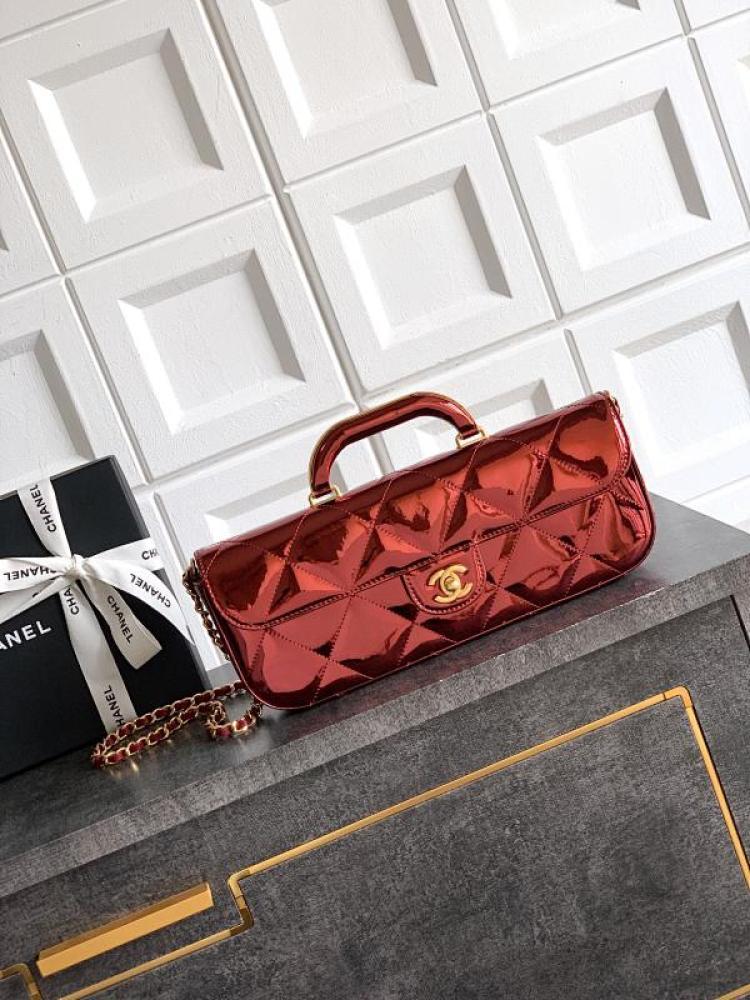 Gold Leather Top Handle Bag Style 1710826438