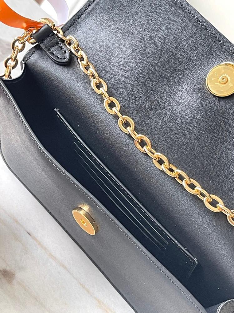 Elegant Monogram Leather Top Handle Bag 20x11.5x4cm