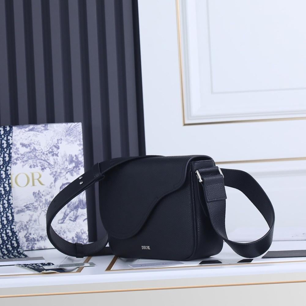 Luxury Black Printed Calfskin Shoulder Bag 23x18x6cm
