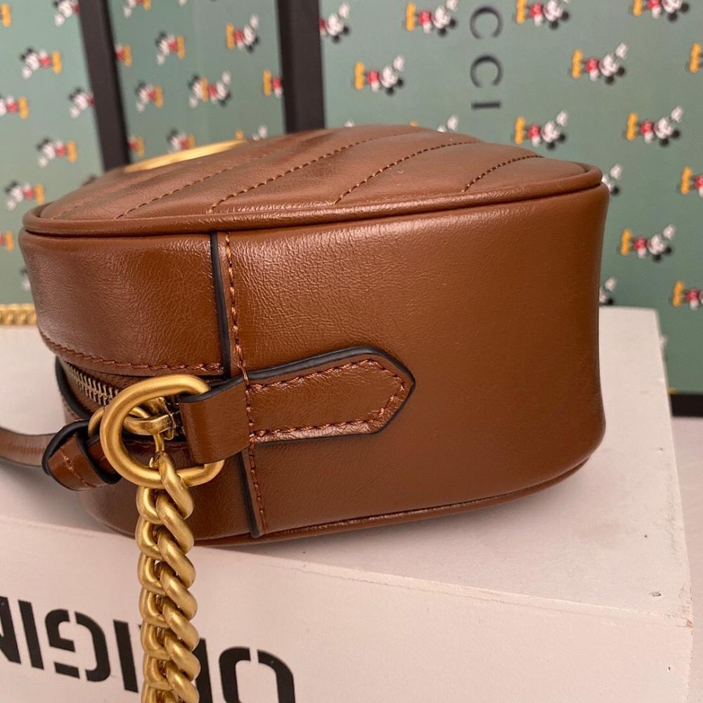 Alma Brown Quilted Leather Top Handle Bag 24x13x7cm