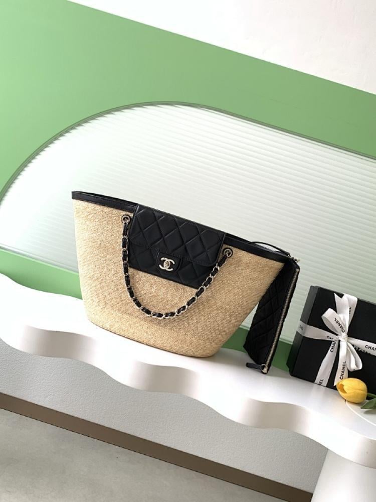 Woven Leather Top Handle Bag Style 144987402