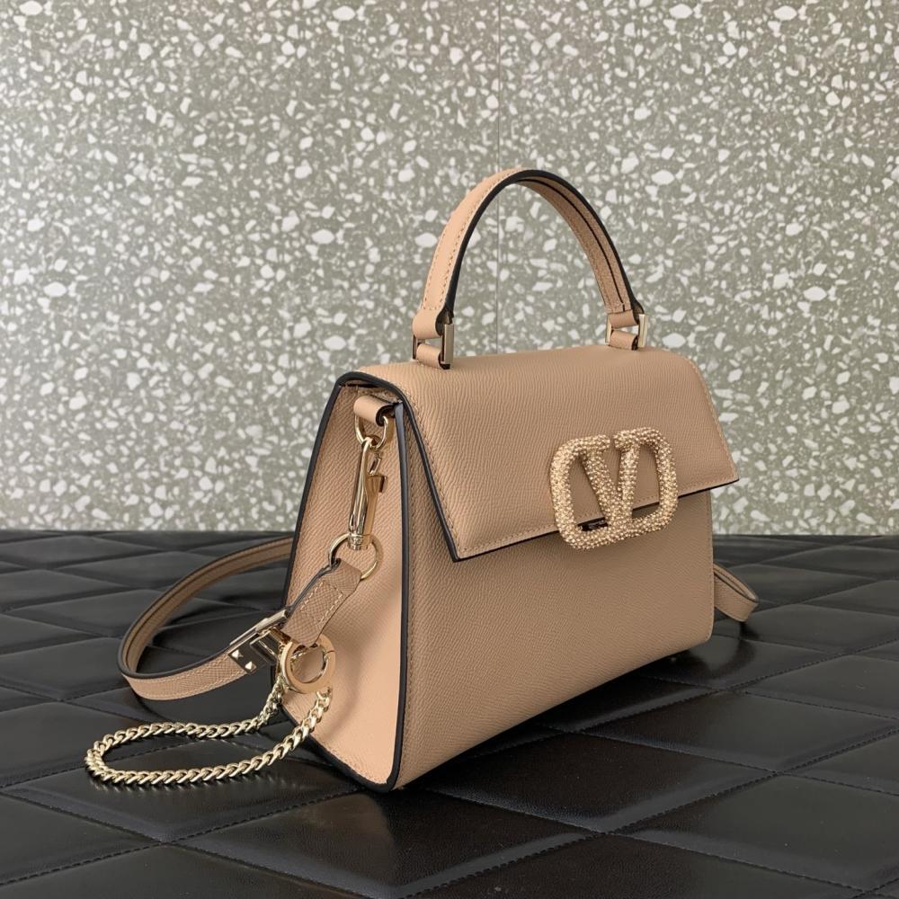 Crystal-Embellished Calfskin Shoulder Bag Style 1501907977
