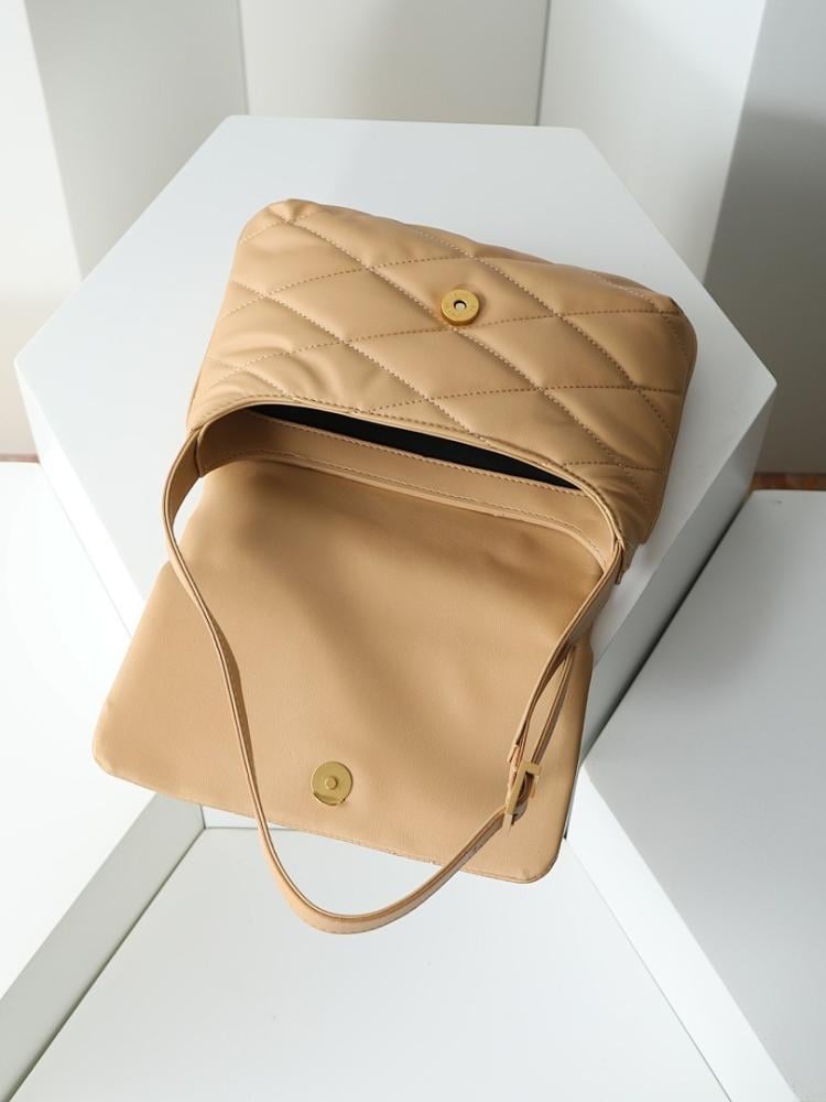 Luxury Quilted Leather Shoulder Bag 24x18x5.5cm