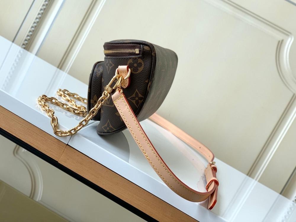 Elegant Premium Monogram Leather Shoulder Bag 17x12x9.5cm