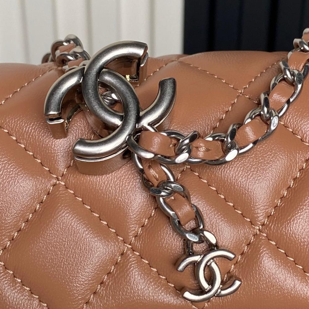 Gold Leather Top Handle Bag Style 1226370508